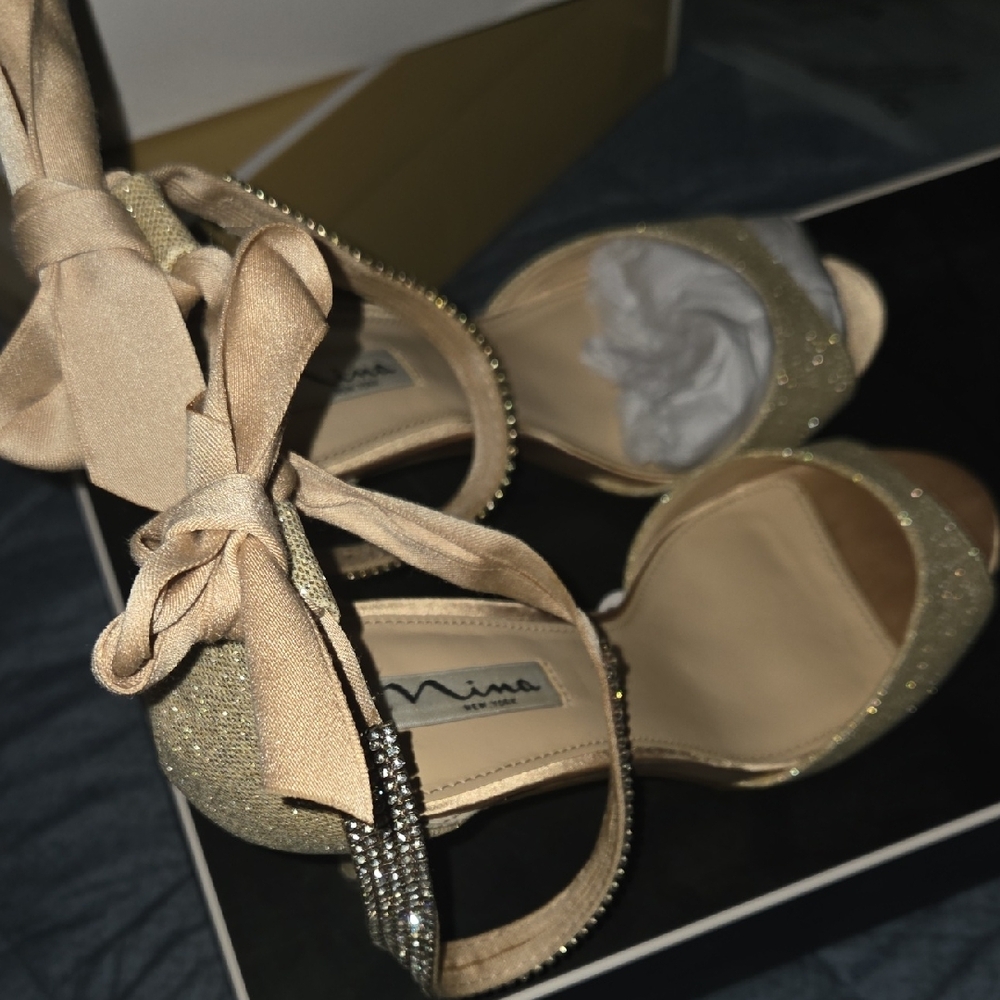 Ina Gold Glitter Women's Sandals